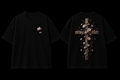 ALETHIA – Bloom Cross Oversized Tee | Black