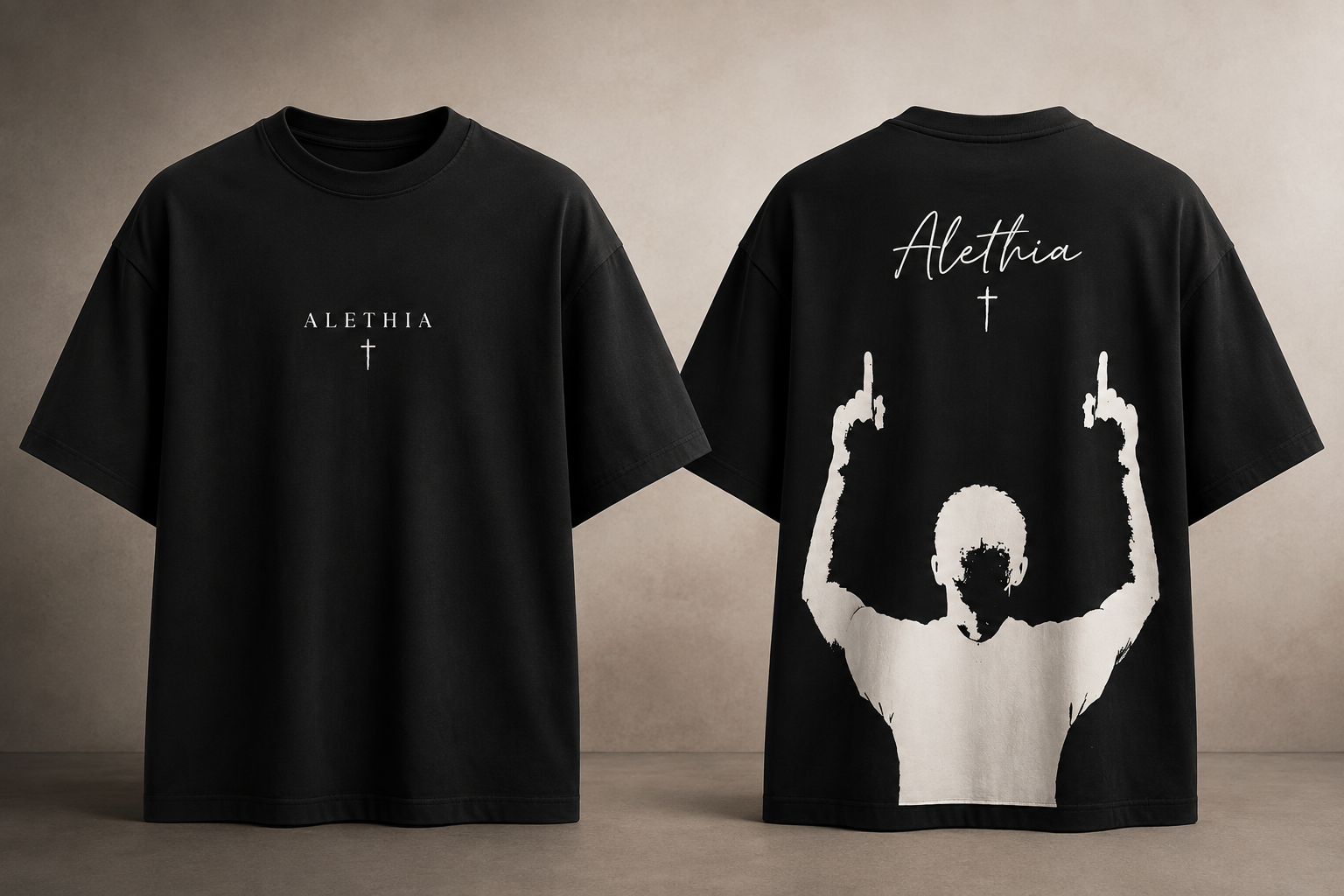 ALETHIA – "Faith. Purpose. Identity." Slim-Relaxed Tee